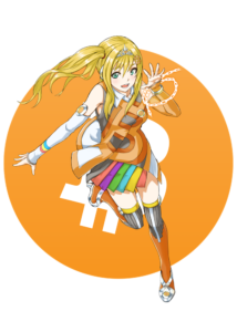 仮想通貨（暗号通貨）ビットコイン（bitcooin）の擬人化キャラクター